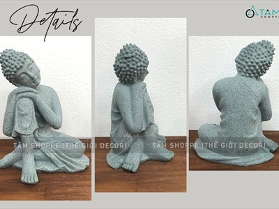 Tượng phật ngồi 2 kiểu resin giả đá TUONGPHAT-01