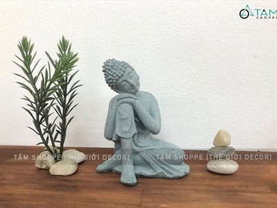 Tượng phật ngồi 2 kiểu resin giả đá TUONGPHAT-01