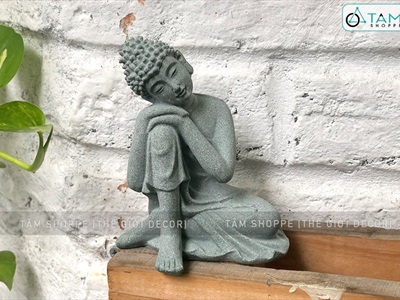 Tượng phật ngồi 2 kiểu resin giả đá TUONGPHAT-01