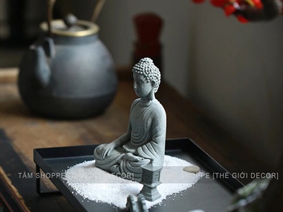 Tượng phật ngồi 2 kiểu resin giả đá TUONGPHAT-01