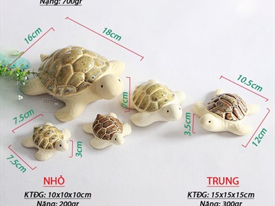 Tượng rùa gốm mình trắng nhiều cỡ TCV-RUA-02