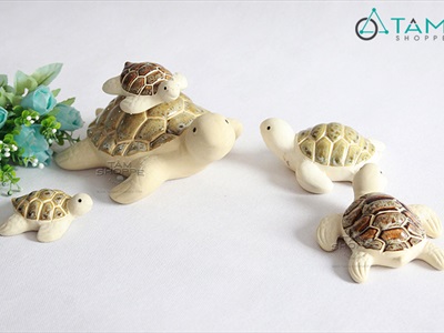 Tượng rùa gốm mình trắng nhiều cỡ TCV-RUA-02