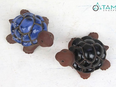 Tượng rùa gốm nâu đất TCV-RUA-01