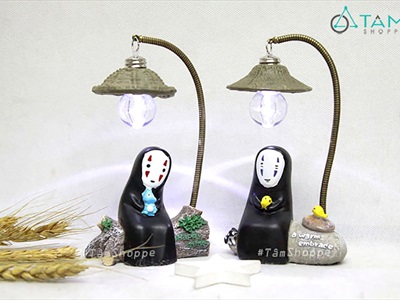 Tượng vô diện tiểu cảnh đèn phố hình nón (có đèn Led) BUPBE-VODIEN-01