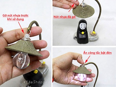 Tượng vô diện tiểu cảnh đèn phố hình nón (có đèn Led) BUPBE-VODIEN-01