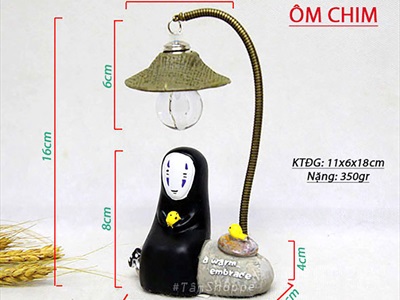 Tượng vô diện tiểu cảnh đèn phố hình nón (có đèn Led) BUPBE-VODIEN-01