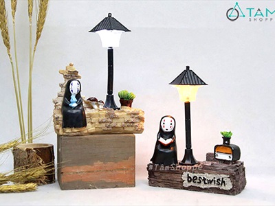 Tượng vô diện tiểu cảnh trụ đèn công viên (có đèn Led) BUPBE-VODIEN-02