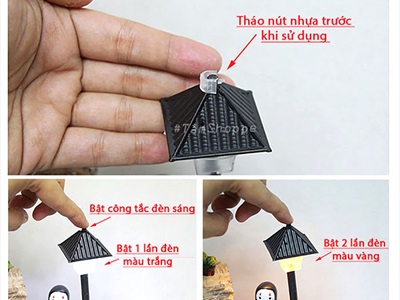 Tượng vô diện tiểu cảnh trụ đèn công viên (có đèn Led) BUPBE-VODIEN-02