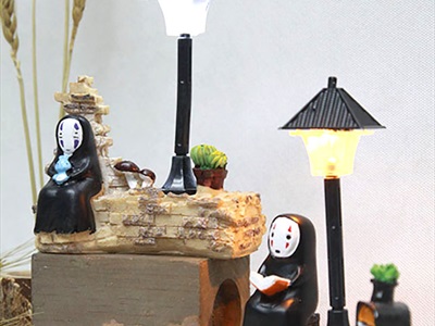 Tượng vô diện tiểu cảnh trụ đèn công viên (có đèn Led) BUPBE-VODIEN-02