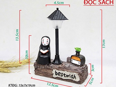 Tượng vô diện tiểu cảnh trụ đèn công viên (có đèn Led) BUPBE-VODIEN-02
