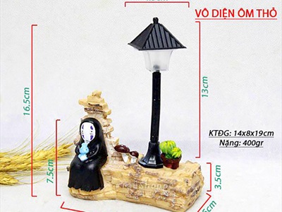 Tượng vô diện tiểu cảnh trụ đèn công viên (có đèn Led) BUPBE-VODIEN-02