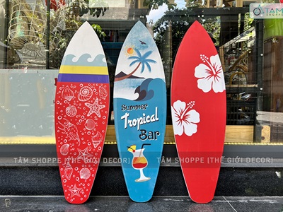 Ván lướt sóng trang trí chủ đề Tropical bar cao 90cm VLS-01