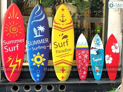 Ván lướt sóng trang trí chủ đề Surf Paradise cao 150cm VLS-02