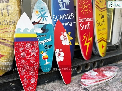 Ván lướt sóng trang trí chủ đề Tropical bar cao 90cm VLS-01