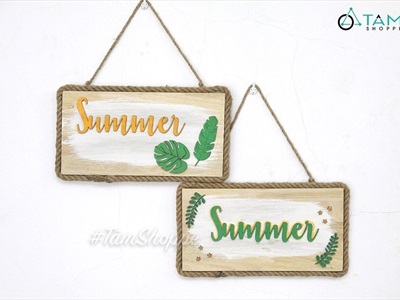 Bảng treo Summer Tropical viền dây thừng BTC-TROP-01