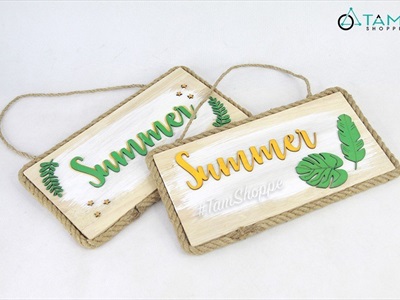 Bảng treo Summer Tropical viền dây thừng BTC-TROP-01