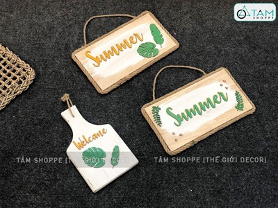 Bảng treo Summer Tropical viền dây thừng BTC-TROP-01
