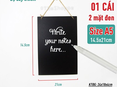 Bảng đen viết phấn chữ nhật treo tường nhiều cỡ [2 mặt - kèm dây] BANGDEN-18