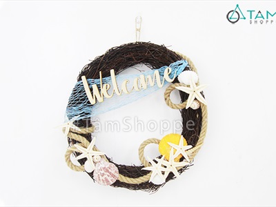 Vòng treo cửa welcome chủ đề biển nửa vòng dây thừng [Thủ công - độc quyền] VTC-PCB-02