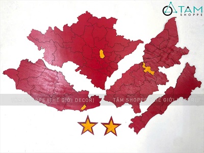 Bản đồ Việt Nam dán tường bằng gỗ [126x50cm - Tặng keo 3M] BANDO-01