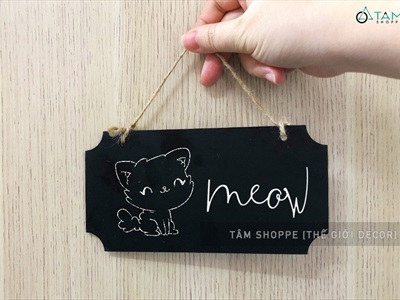 Bảng đen viết phấn chữ nhật bo lõm 4 góc treo tường 18x9cm [2 mặt - dễ viết] BANGDEN-13