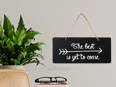 Bảng đen viết phấn chữ nhật treo tường nhiều cỡ [2 mặt - kèm dây] BANGDEN-18
