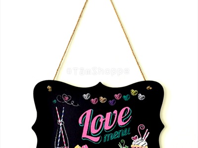 Bảng đen viết phấn chữ nhật viền sóng treo tường 35x25cm [1 mặt - dễ viết] BANGDEN-12