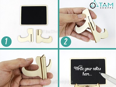 Bảng đen viết phấn mini để bàn có giá đỡ [1 mặt - tháo lắp] BANGDEN-17