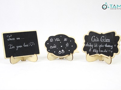 Bảng đen viết phấn mini để bàn có giá đỡ [1 mặt - tháo lắp] BANGDEN-17