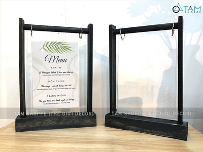 Standee bảng đen mica để bàn khổ A5 hình cổng trời [Treo Menu - Ghi chú]  BANGDEN-02