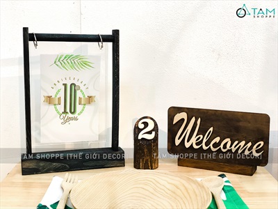 Standee bảng đen mica để bàn khổ A5 hình cổng trời [Treo Menu - Ghi chú]  BANGDEN-02