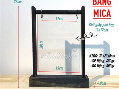 Standee bảng đen mica để bàn khổ A5 hình cổng trời [Treo Menu - Ghi chú]  BANGDEN-02
