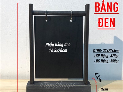 Standee bảng đen mica để bàn khổ A5 hình cổng trời [Treo Menu - Ghi chú]  BANGDEN-02