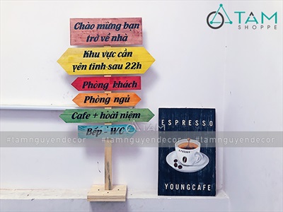 Cây bảng mũi tên chỉ đường bằng gỗ theo yêu cầu CHIDUONG-YC-01
