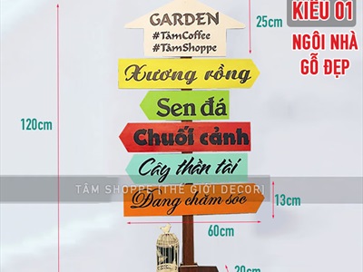 Cây bảng mũi tên chỉ đường bằng gỗ theo yêu cầu CHIDUONG-YC-01