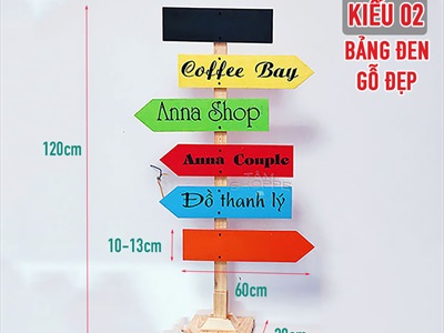 Cây bảng mũi tên chỉ đường bằng gỗ theo yêu cầu CHIDUONG-YC-01