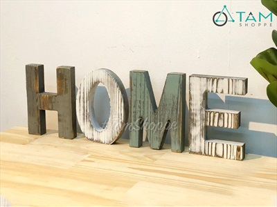 Chữ HOME gỗ Vintage Bắc Âu 15cm CHU-GO-02