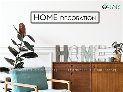 Chữ HOME gỗ Vintage Bắc Âu 15cm CHU-GO-02
