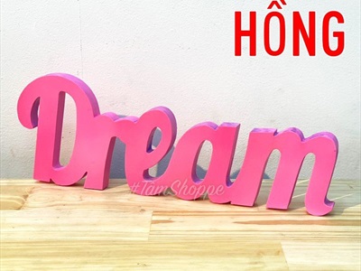 Chữ gỗ DREAM dính liền 15x40cm CHU-GO-04