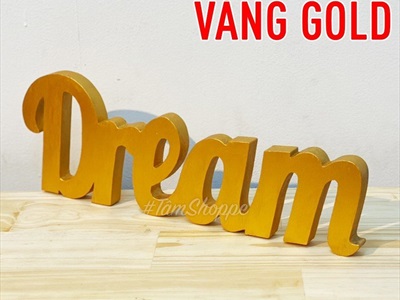 Chữ gỗ DREAM dính liền 15x40cm CHU-GO-04