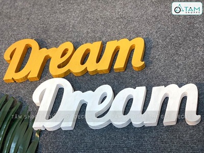 Chữ gỗ DREAM dính liền 15x40cm CHU-GO-04