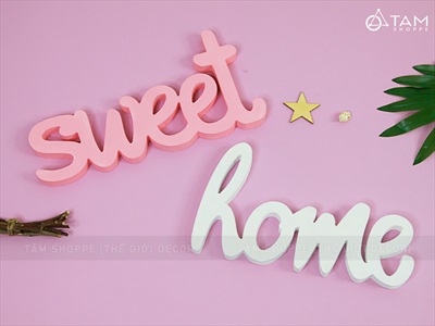 Chữ gỗ Sweet - Home nét thường cao 15cm CHU-GO-05