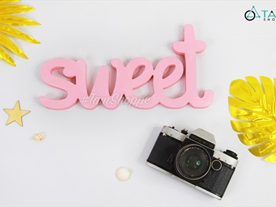 Chữ gỗ Sweet - Home nét thường cao 15cm CHU-GO-05