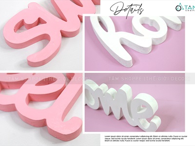 Chữ gỗ Sweet - Home nét thường cao 15cm CHU-GO-05