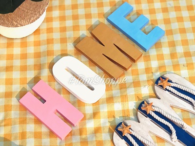 Chữ HOME gỗ 4 màu cao 16cm CHU-GO-03