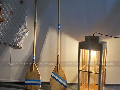 Đèn gỗ nhà trụ 4 cửa hình chữ nhật đứng [Tặng bóng đèn - Gỗ đẹp] DENGO-01