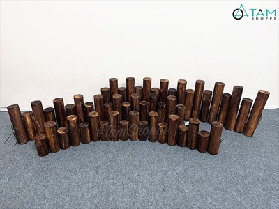 Hàng rào gỗ trang trí cây tròn tự nhiên nối sẵn dài 85cm HANGRAO-01
