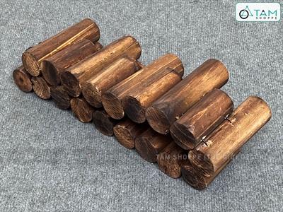 Hàng rào gỗ trang trí cây tròn tự nhiên nối sẵn dài 85cm HANGRAO-01