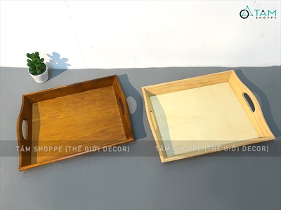 Khay gỗ hình thang quai sóng KHAY-GO-01