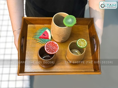 Khay gỗ hình thang quai sóng KHAY-GO-01